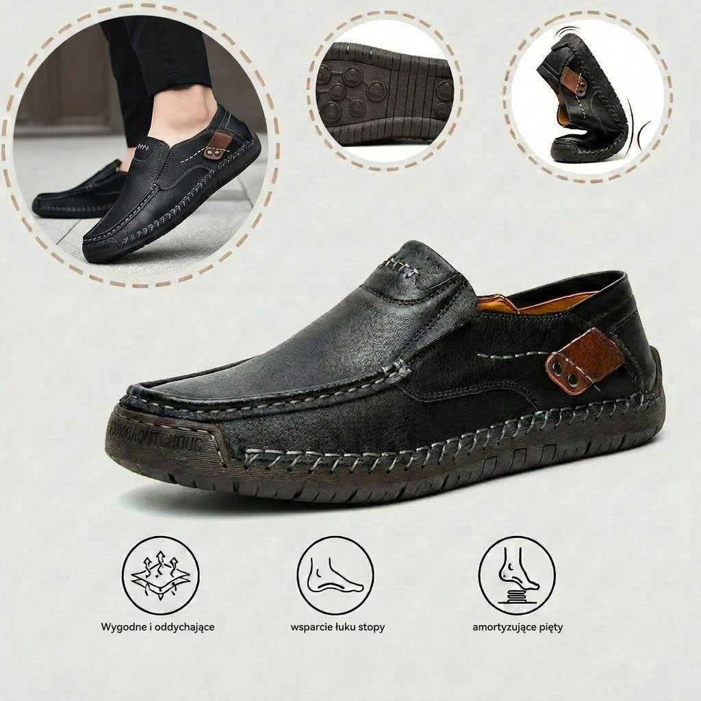 🔥Męskie buty ortopedyczne wykonane z australijskiej skóry cielęcej👞Szyte ręcznie✅Wygodne chodzenie, łagodzenie bólu✅Wodoodporne i antypoślizgowe✅