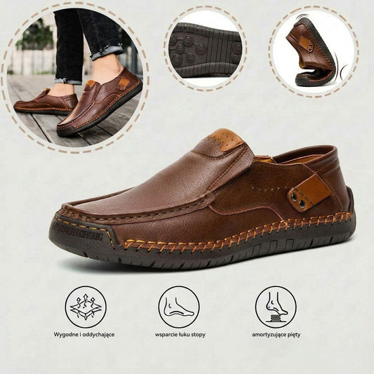 🔥Męskie buty ortopedyczne wykonane z australijskiej skóry cielęcej👞Szyte ręcznie✅Wygodne chodzenie, łagodzenie bólu✅Wodoodporne i antypoślizgowe✅