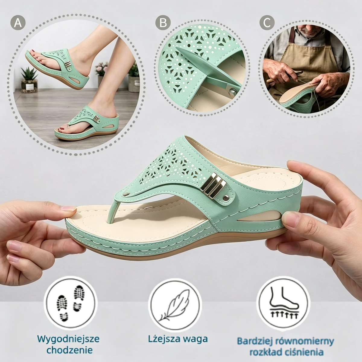 🔥 Ograniczona czasowo zniżka 50%! Letnie sandały ortopedyczne – ergonomiczne, wygodne i oddychające, które łagodzą ból. ✅
