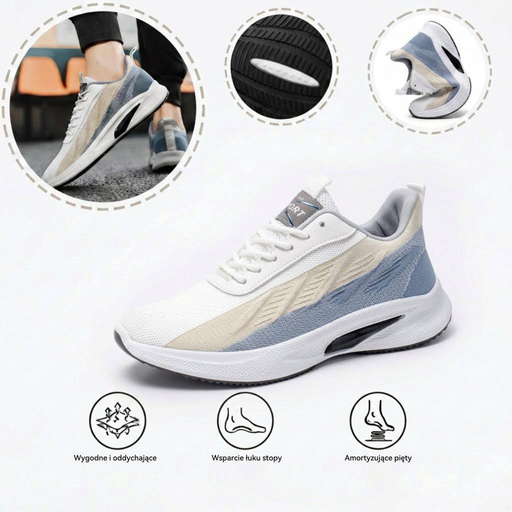 🔥 Buty ortopedyczne Flemat® | Cholewka z siateczki zapewnia wsparcie łuku stopy i amortyzację, odciążając kolana. Łagodzi ból i ułatwia chodzenie.