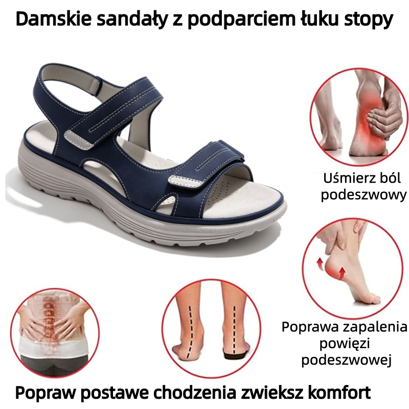 🔥Nowe modne sandały z 2026 roku✅ Szerokie palce + Regulacja na rzep + Wytrzymała, antypoślizgowa podeszwa + Wsparcie łuku stopy - Wygodne do całodniowego chodzenia✅