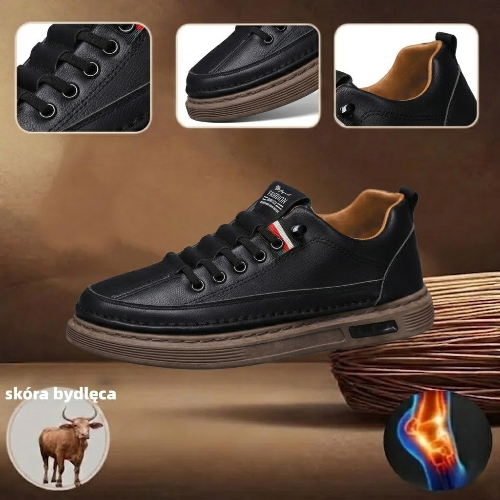 🎁Specjalna oferta rocznicowa – nie przegap! 🎁Wykonane z najwyższej jakości skóry bydlęcej 👞Amortyzujące wstrząsy i redukujące nacisk ✅Stabilne i antypoślizgowe ✅Wygodne przez cały dzień