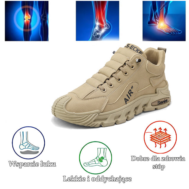 Buty ortopedyczne flemat ® | Ergonomiczne buty trekkingowe - ✅️Korekta postawy podczas chodzenia - Wodoodporne i antypoślizgowe 👞Wyselekcjonowana włoska skóra