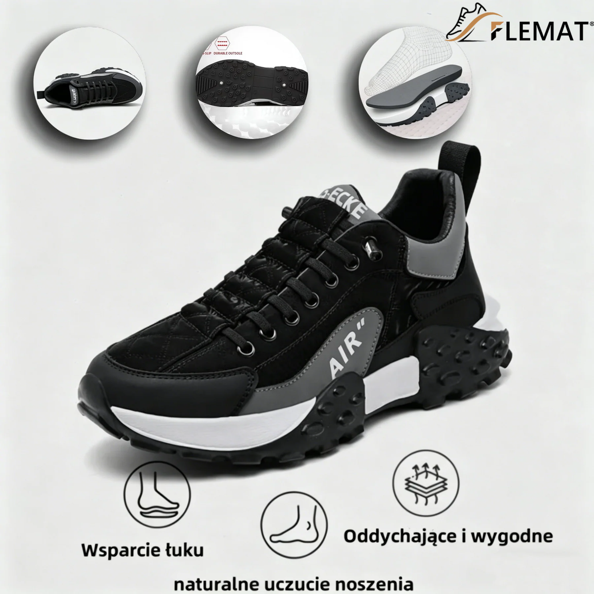 (🔥60% zniżki dzisiaj - nie przegap!) flemat® - Męskie buty ortopedyczne z amortyzacją ✅ Pożegnaj ból stóp i ciesz się całodziennym komfortem!