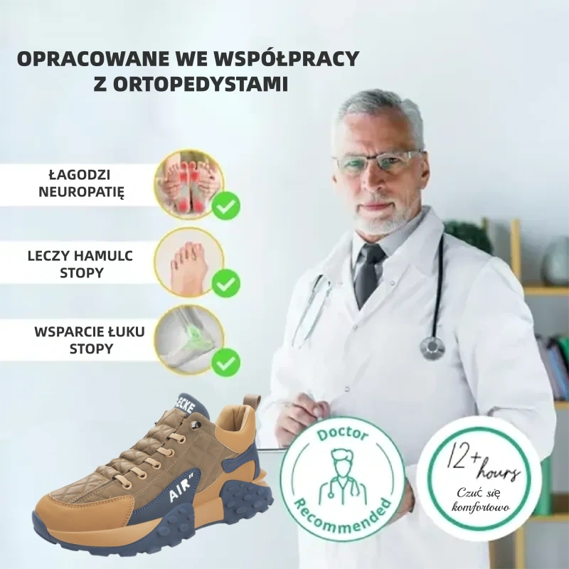 (🔥60% zniżki dzisiaj - nie przegap!) flemat® - Męskie buty ortopedyczne z amortyzacją ✅ Pożegnaj ból stóp i ciesz się całodziennym komfortem!