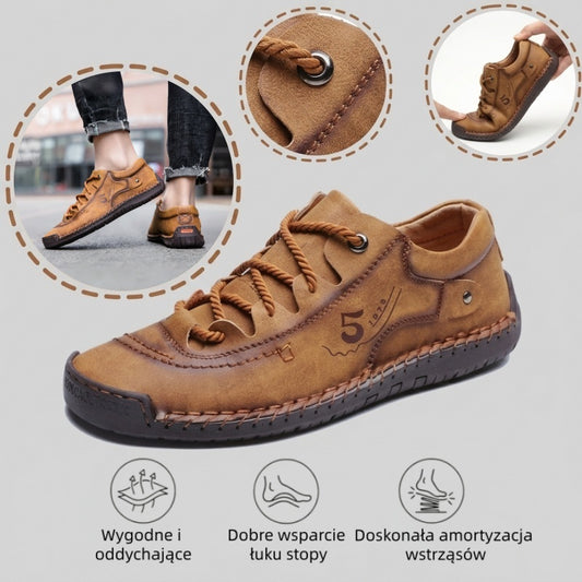 🔥 50% zniżki tylko dziś! Nie przegap! ⏰ Ergonomicznie zaprojektowane buty ortopedyczne – zapewniają naturalne wsparcie łuku stopy 👞 Skutecznie łagodzą ból stóp