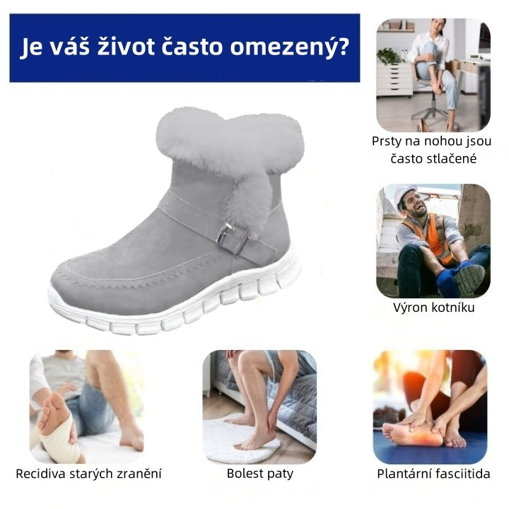 flemat® - Ergonomicznie ukształtowane zimowe buty ortopedyczne łagodzące ból stóp, kolan i pleców - Damskie