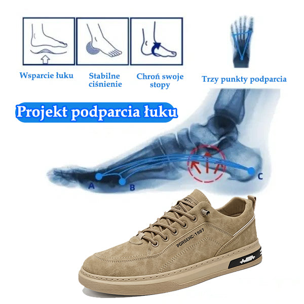 🔥Męskie buty ortopedyczne wykonane z australijskiej skóry cielęcej — zapewniają wsparcie łuku stopy, łagodzą ból, są lekkie i amortyzują wstrząsy. ✅Wodoodporne i antypoślizgowe. ✅