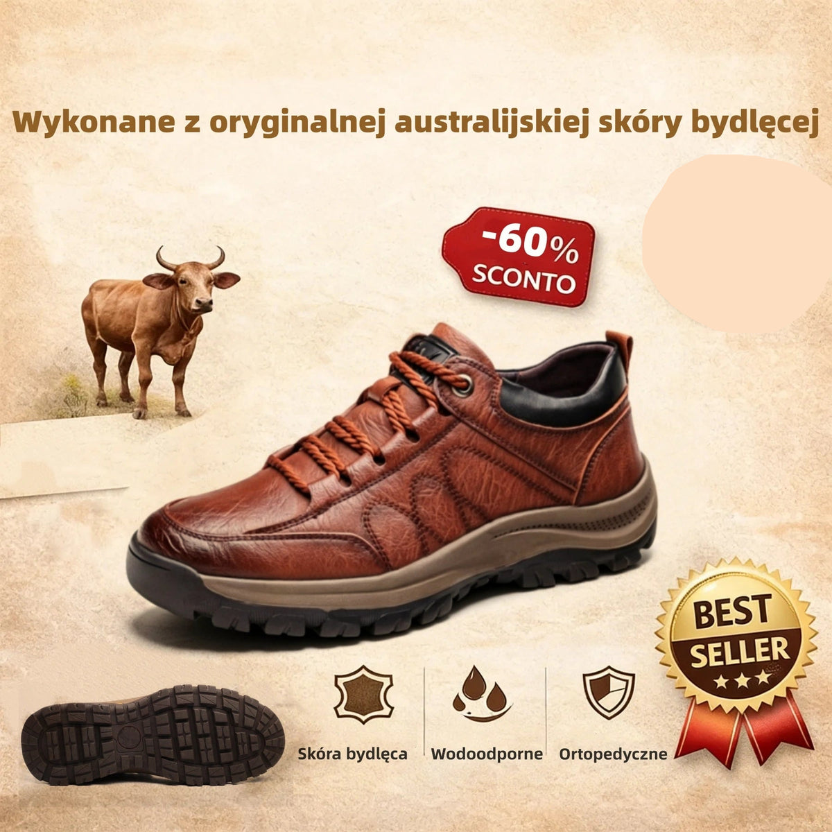 (🔥50% zniżki dzisiaj - nie przegap!)flemat®-Męskie skórzane buty ortopedyczne ✅ koniec bólu stóp, wygoda na cały dzień!