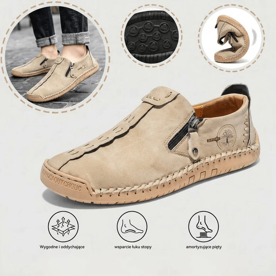 🔥Męskie buty ortopedyczne wykonane z australijskiej skóry cielęcej👞Szyte ręcznie✅Wygodne chodzenie, łagodzenie bólu✅Wodoodporne i antypoślizgowe✅