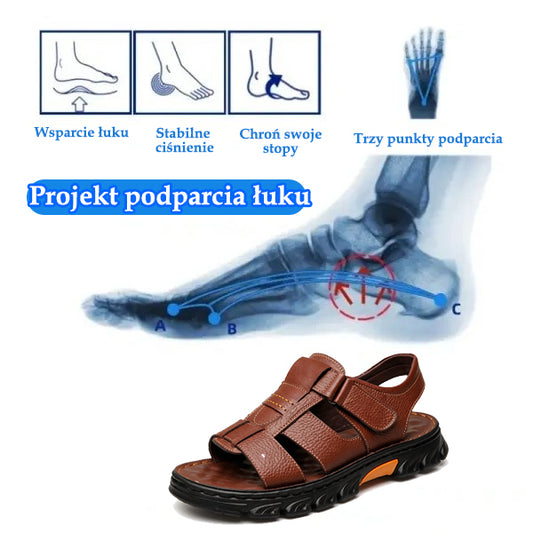 ⏰Ostatni dzień! 50% zniżki – nie przegap! ✅ Wygodne sandały ze skóry naturalnej z podparciem łuku stopy łagodzącym ból – o ergonomicznej konstrukcji.