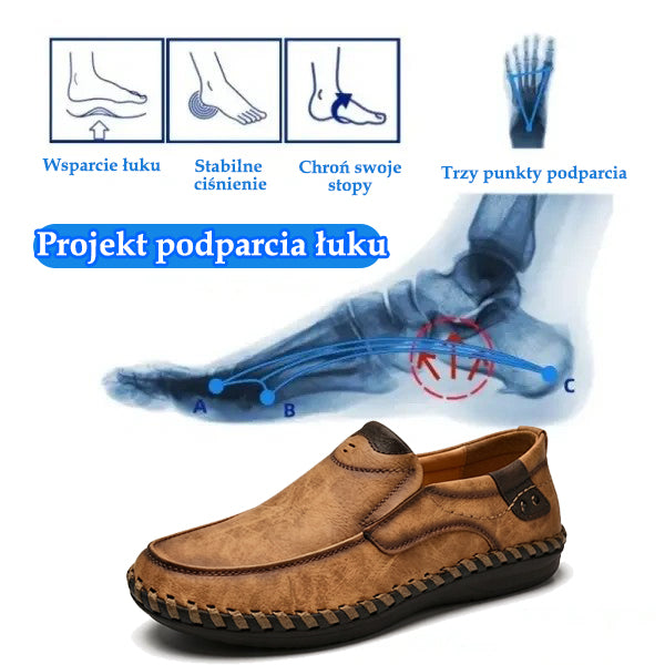 🔥Męskie buty ortopedyczne wykonane z australijskiej skóry cielęcej👞Szyte ręcznie✅Wygodne chodzenie, łagodzenie bólu✅Wodoodporne i antypoślizgowe✅