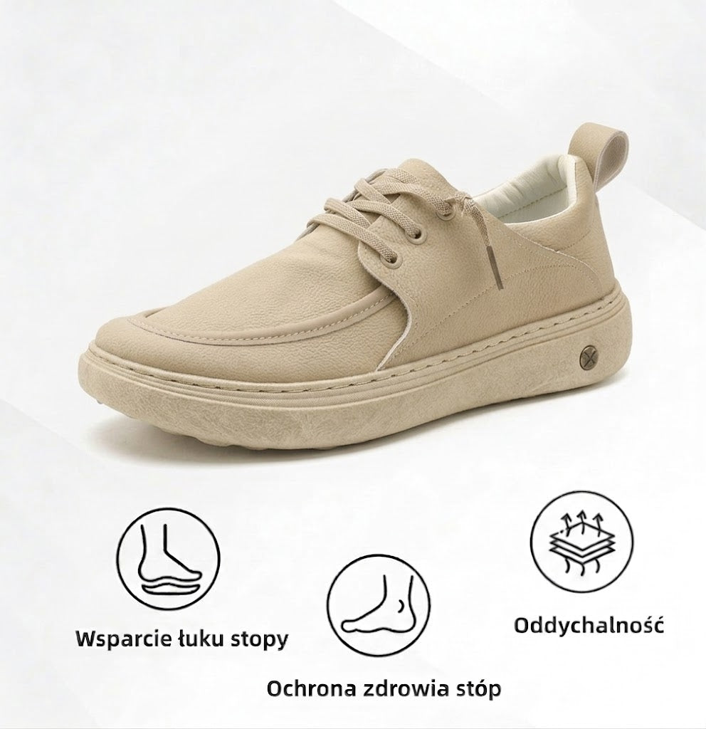 ⏰50% zniżki dzisiaj, nie przegap! 🔥 Męskie buty ortopedyczne, ręcznie robione z prawdziwej skóry 🐂 Wodoodporne i antypoślizgowe ✅ Wsparcie łuku stopy, całodzienny komfort