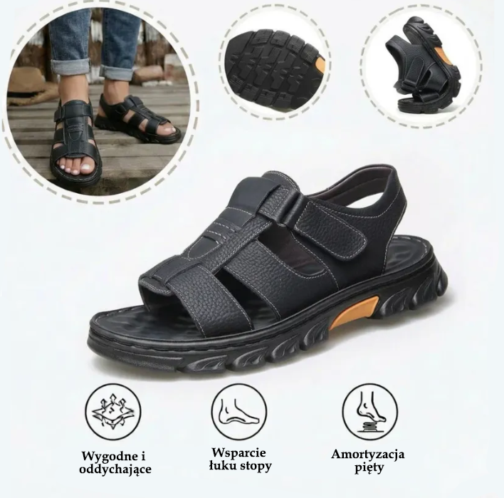 ⏰Ostatni dzień! 50% zniżki – nie przegap! ✅ Wygodne sandały ze skóry naturalnej z podparciem łuku stopy łagodzącym ból – o ergonomicznej konstrukcji.