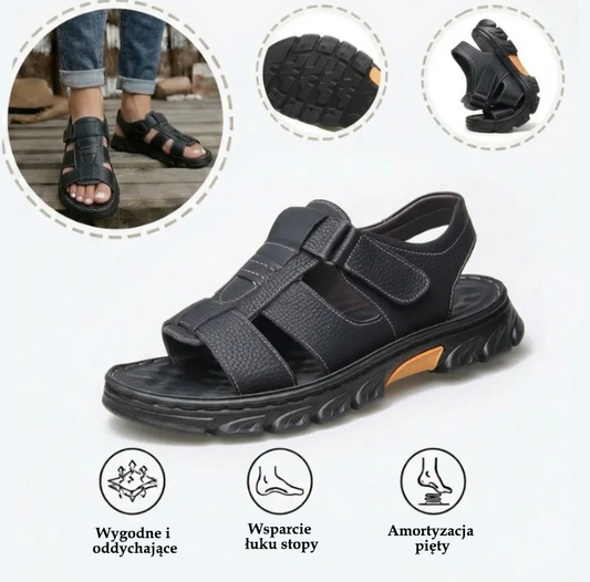 ⏰Ostatni dzień! 50% zniżki – nie przegap! ✅ Wygodne sandały ze skóry naturalnej z podparciem łuku stopy łagodzącym ból – o ergonomicznej konstrukcji.