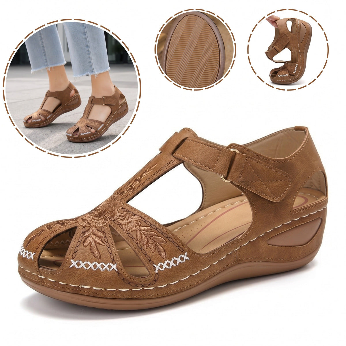 (🔥Specjalna oferta letnia — 50% zniżki przez ograniczony czas) Klasyczne letnie damskie sandały ortopedyczne, łączące wsparcie i oddychalność✅ Zmniejszają nacisk podczas chodzenia, dzięki czemu jest ono łatwiejsze i wygodniejsze.