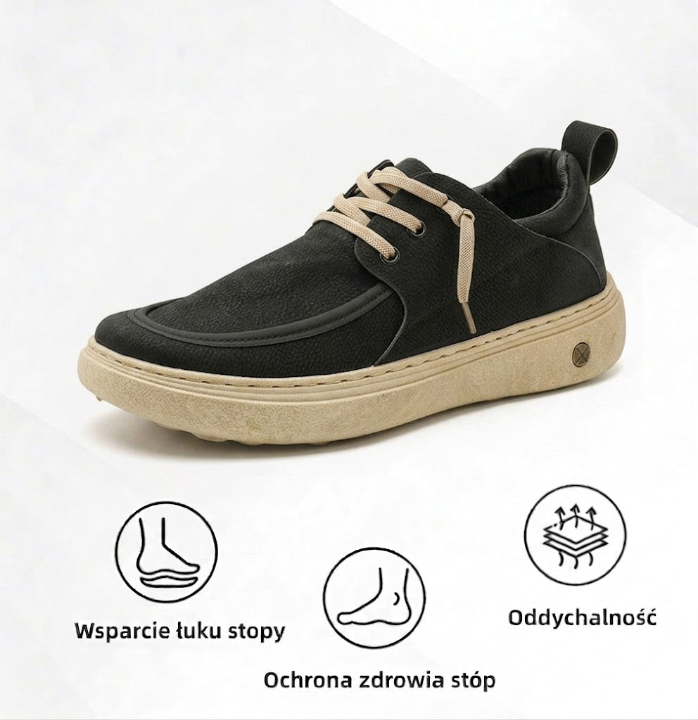 ⏰50% zniżki dzisiaj, nie przegap! 🔥 Męskie buty ortopedyczne, ręcznie robione z prawdziwej skóry 🐂 Wodoodporne i antypoślizgowe ✅ Wsparcie łuku stopy, całodzienny komfort