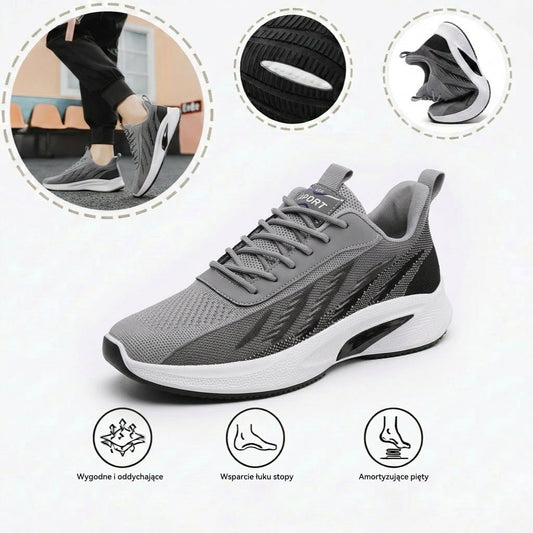🔥 Buty ortopedyczne Flemat® | Cholewka z siateczki zapewnia wsparcie łuku stopy i amortyzację, odciążając kolana. Łagodzi ból i ułatwia chodzenie.