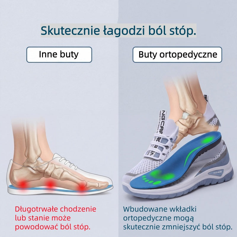 🔥 50% zniżki tylko dziś! Nie przegap! ⏰ Ergonomicznie zaprojektowane buty ortopedyczne – zapewniają naturalne wsparcie łuku stopy 👞 Skutecznie łagodzą ból stóp