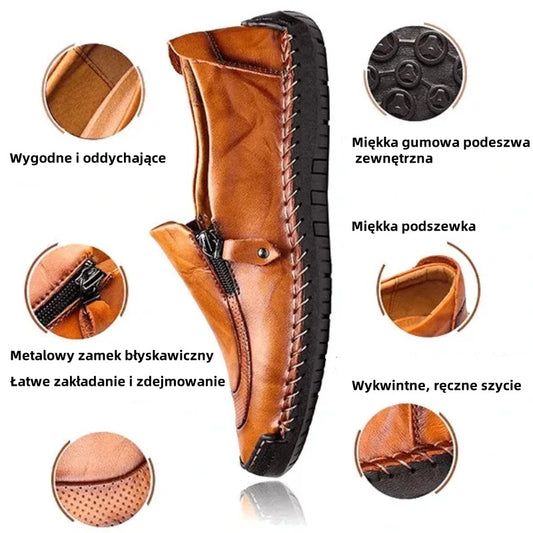 [Ograniczona czasowo: 50% zniżki, nie przegap] Stylowe, miękkie i wygodne włoskie skórzane buty ✅ Wsparcie łuku stopy ułatwia chodzenie