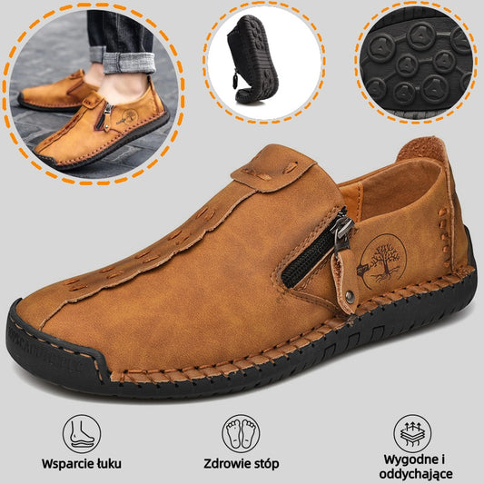 🔥Męskie buty ortopedyczne wykonane z australijskiej skóry cielęcej👞Szyte ręcznie✅Wygodne chodzenie, łagodzenie bólu✅Wodoodporne i antypoślizgowe✅