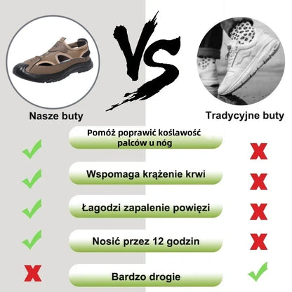 [🎁Dziś połowa ceny - nie przegap] Ergonomicznie zaprojektowane sandały ortopedyczne - bezbolesne chodzenie 👞 sprawiają, że chodzenie jest bardziej komfortowe