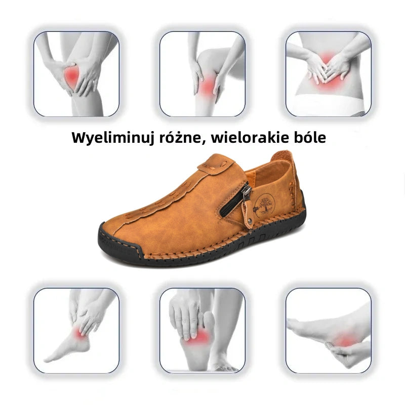 🔥Męskie buty ortopedyczne wykonane z australijskiej skóry cielęcej👞Szyte ręcznie✅Wygodne chodzenie, łagodzenie bólu✅Wodoodporne i antypoślizgowe✅