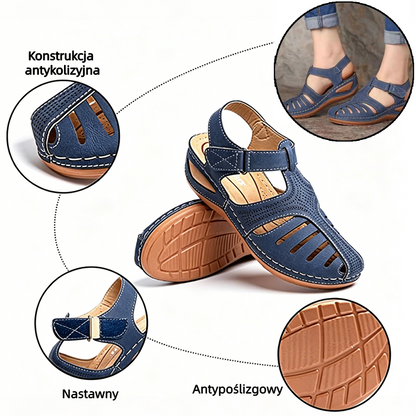🔥 Damskie letnie sandały ortopedyczne — Wsparcie łuku stopy — Ergonomiczna konstrukcja — Lekkie i wygodne: Ciesz się całodziennym komfortem chodzenia ✅