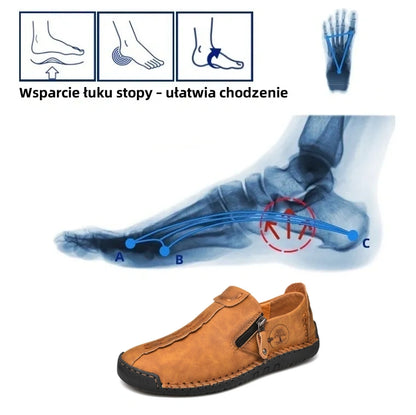🔥Męskie buty ortopedyczne wykonane z australijskiej skóry cielęcej👞Szyte ręcznie✅Wygodne chodzenie, łagodzenie bólu✅Wodoodporne i antypoślizgowe✅
