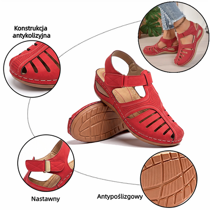 🔥 Damskie letnie sandały ortopedyczne — Wsparcie łuku stopy — Ergonomiczna konstrukcja — Lekkie i wygodne: Ciesz się całodziennym komfortem chodzenia ✅