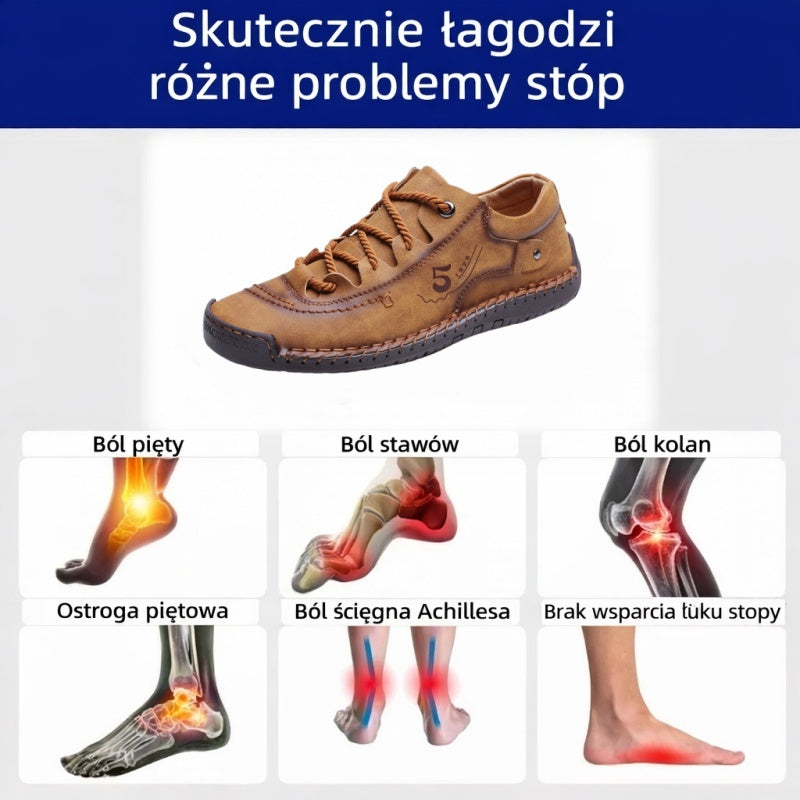 🔥 50% zniżki tylko dziś! Nie przegap! ⏰ Ergonomicznie zaprojektowane buty ortopedyczne – zapewniają naturalne wsparcie łuku stopy 👞 Skutecznie łagodzą ból stóp