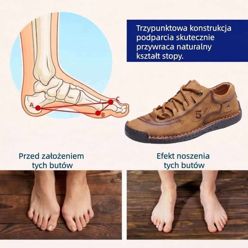 🔥 50% zniżki tylko dziś! Nie przegap! ⏰ Ergonomicznie zaprojektowane buty ortopedyczne – zapewniają naturalne wsparcie łuku stopy 👞 Skutecznie łagodzą ból stóp