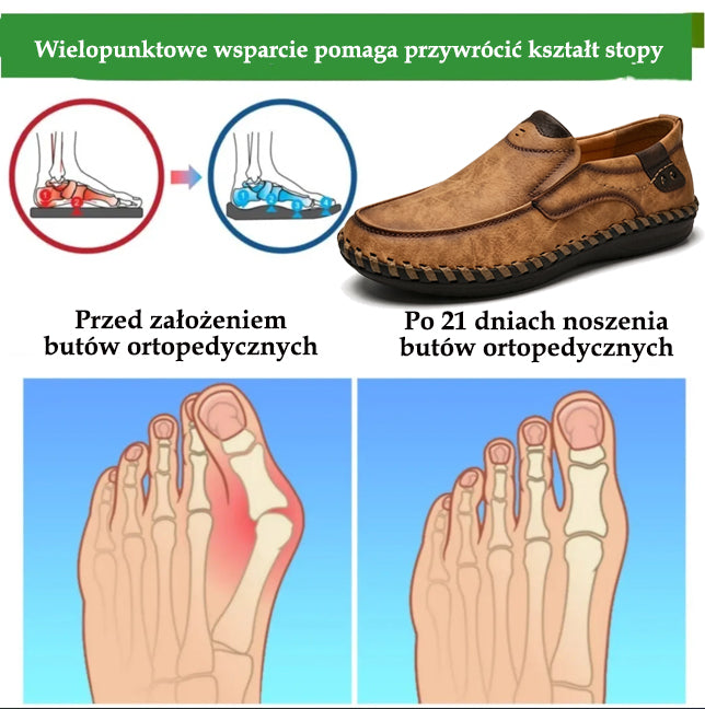 🔥Męskie buty ortopedyczne wykonane z australijskiej skóry cielęcej👞Szyte ręcznie✅Wygodne chodzenie, łagodzenie bólu✅Wodoodporne i antypoślizgowe✅