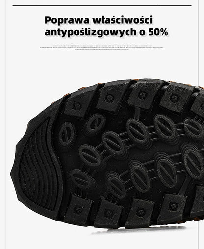 (🔥Dzisiaj 50% zniżki - nie przegap) ⏰ Ergonomia --- Miękkie i wygodne sandały ze skóry cielęcej (podparcie łuku stopy ułatwia chodzenie)
