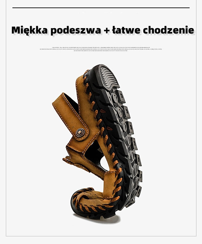 (🔥Dzisiaj 50% zniżki - nie przegap) ⏰ Ergonomia --- Miękkie i wygodne sandały ze skóry cielęcej (podparcie łuku stopy ułatwia chodzenie)
