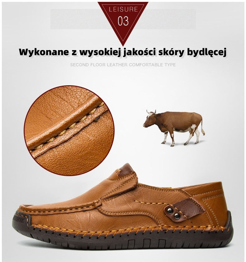 [Ograniczony czas: 50% zniżki i bezpłatne skarpety z wysokiej jakości bawełny] Stylowe, miękkie i wygodne skórzane buty (wsparcie łuku ułatwia chodzenie)