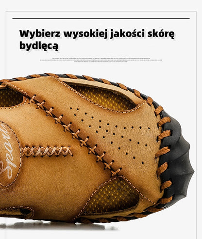 (🔥Dzisiaj 50% zniżki - nie przegap) ⏰ Ergonomia --- Miękkie i wygodne sandały ze skóry cielęcej (podparcie łuku stopy ułatwia chodzenie)
