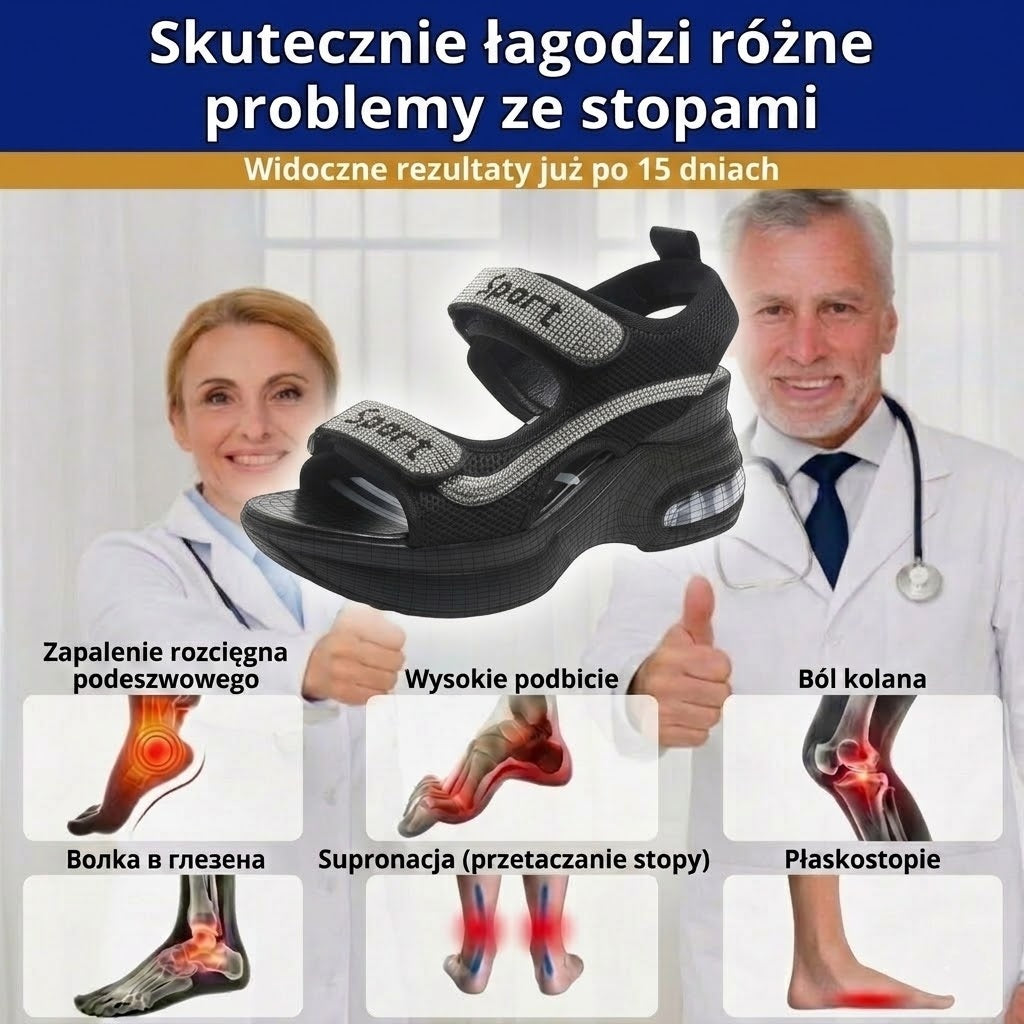 【⏰60% zniżki dzisiaj - nie przegap!】Nowe modne sandały na rok 2026✅ Szerokie palce + Regulacja na rzep + Amortyzacja poduszki powietrznej+ 🔴Wielopunktowe wsparcie łuku stopy