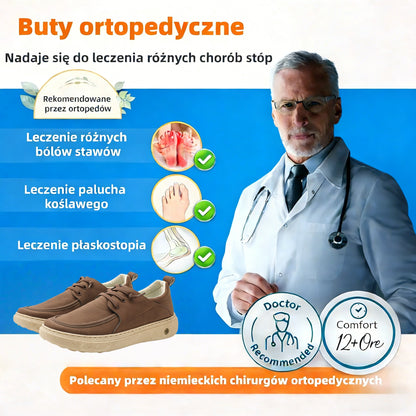 ⏰50% zniżki dzisiaj, nie przegap! 🔥 Męskie buty ortopedyczne, ręcznie robione z prawdziwej skóry 🐂 Wodoodporne i antypoślizgowe ✅ Wsparcie łuku stopy, całodzienny komfort