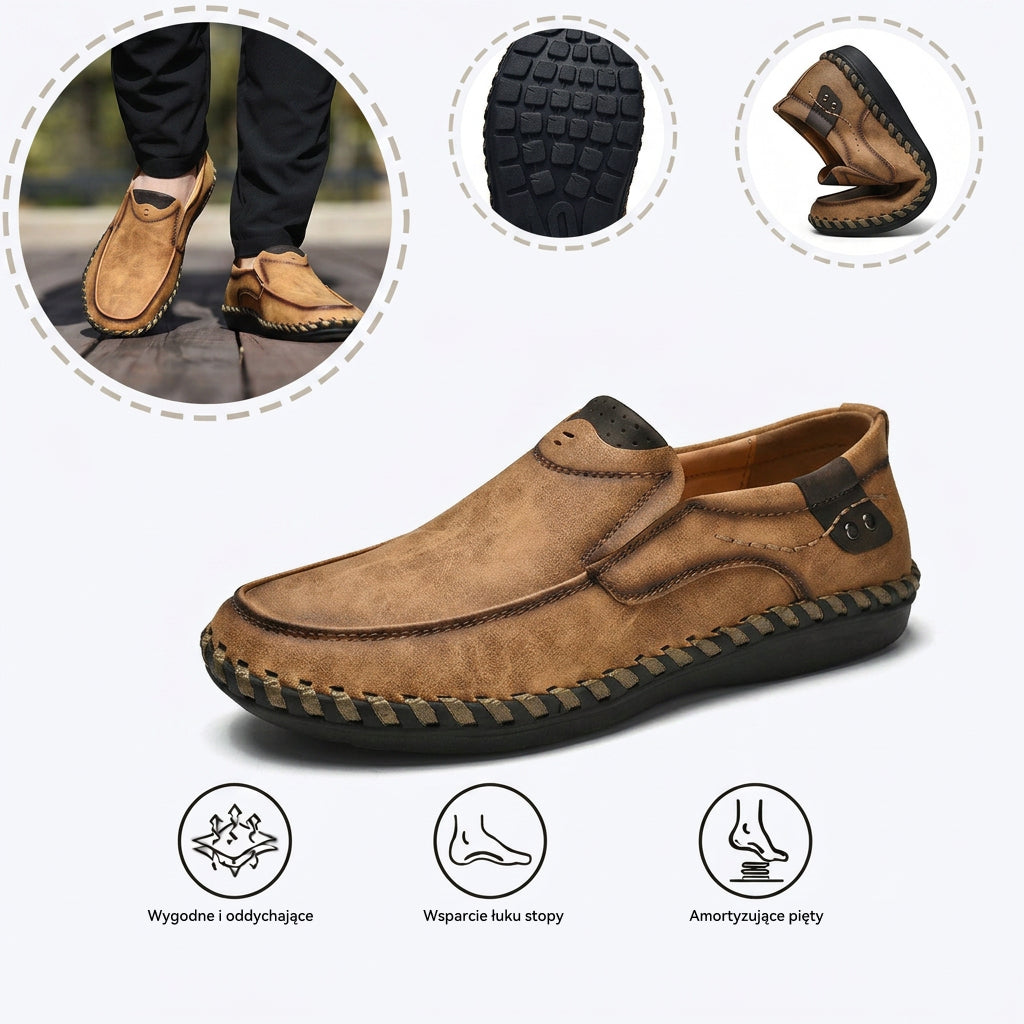 🔥Męskie buty ortopedyczne wykonane z australijskiej skóry cielęcej👞Szyte ręcznie✅Wygodne chodzenie, łagodzenie bólu✅Wodoodporne i antypoślizgowe✅