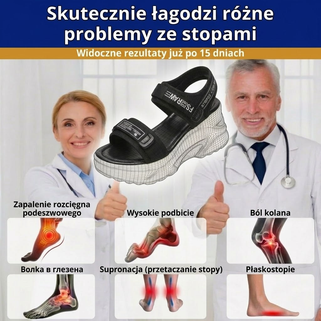 【⏰60% zniżki dzisiaj - nie przegap!】Nowe modne sandały na rok 2026✅ Szerokie palce + Regulacja na rzep + Amortyzacja poduszki powietrznej+ 🔴Wielopunktowe wsparcie łuku stopy