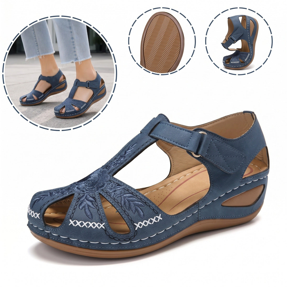 (🔥Specjalna oferta letnia — 50% zniżki przez ograniczony czas) Klasyczne letnie damskie sandały ortopedyczne, łączące wsparcie i oddychalność✅ Zmniejszają nacisk podczas chodzenia, dzięki czemu jest ono łatwiejsze i wygodniejsze.