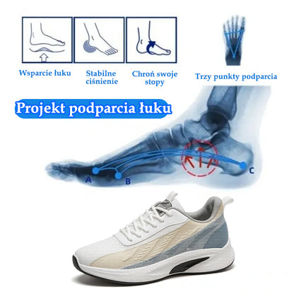 🔥 Buty ortopedyczne Flemat® | Cholewka z siateczki zapewnia wsparcie łuku stopy i amortyzację, odciążając kolana. Łagodzi ból i ułatwia chodzenie.