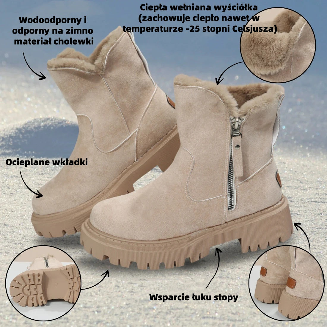 (🔥60% zniżki dzisiaj - nie przegap!) ⏰ LULUMALASS® - Ergonomiczne - Wodoodporne, antypoślizgowe, ocieplone wełną buty ✅ Wsparcie łagodzące ból łuku stopy