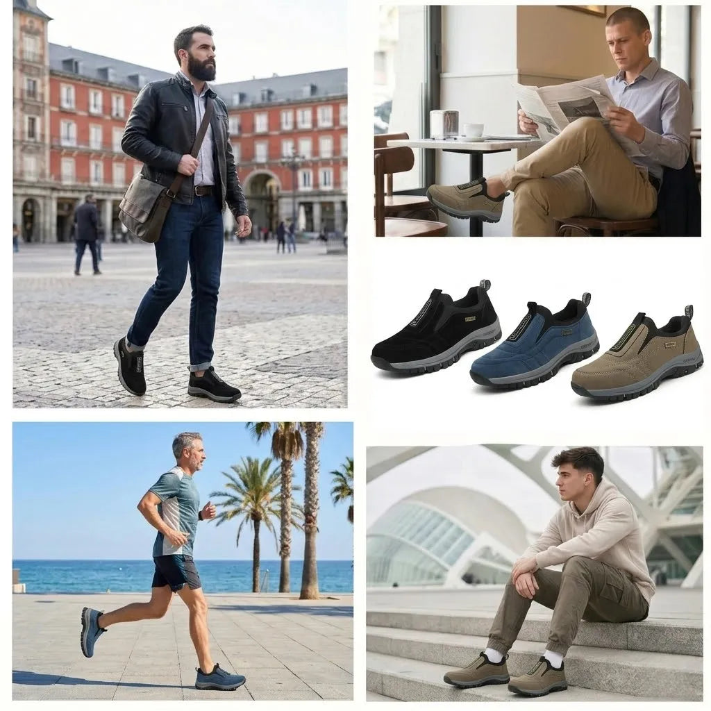 (🔥50% zniżki dzisiaj - nie przegap!)flemat® - Męskie buty ortopedyczne z amortyzacją ✅ Pożegnaj ból stóp i ciesz się całodziennym komfortem!