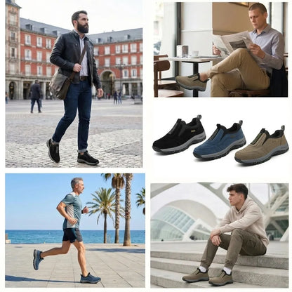 (🔥50% zniżki dzisiaj - nie przegap!)flemat® - Męskie buty ortopedyczne z amortyzacją ✅ Pożegnaj ból stóp i ciesz się całodziennym komfortem!