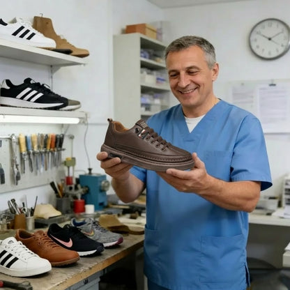 🎁Specjalna oferta rocznicowa – nie przegap! 🎁Wykonane z najwyższej jakości skóry bydlęcej 👞Amortyzujące wstrząsy i redukujące nacisk ✅Stabilne i antypoślizgowe ✅Wygodne przez cały dzień