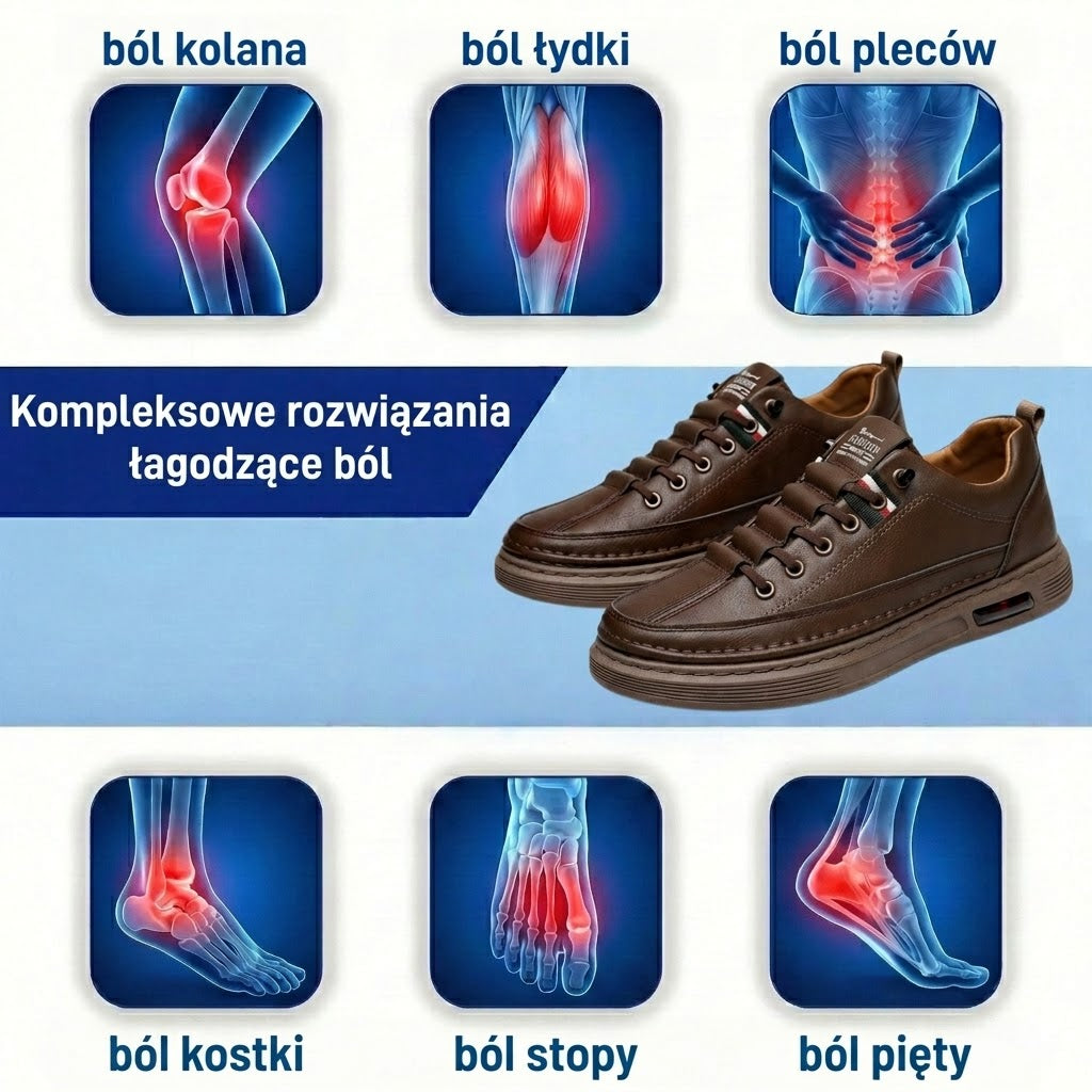 🎁Specjalna oferta rocznicowa – nie przegap! 🎁Wykonane z najwyższej jakości skóry bydlęcej 👞Amortyzujące wstrząsy i redukujące nacisk ✅Stabilne i antypoślizgowe ✅Wygodne przez cały dzień